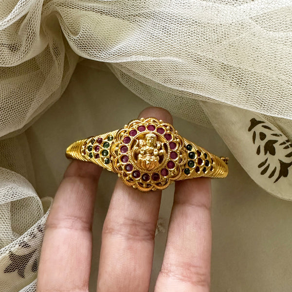 Lakshmi Floral Kemp Halo Kada/Bracelet