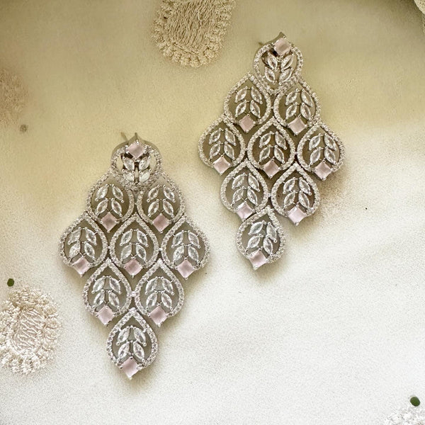 Silver CZ Beauty Cascade earrings