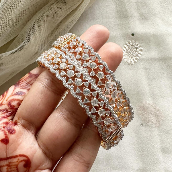 Gold AD close weave bangles - size 2.6 - set of 2