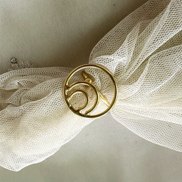 Gold Sophi circles finger ring (size adjustable)