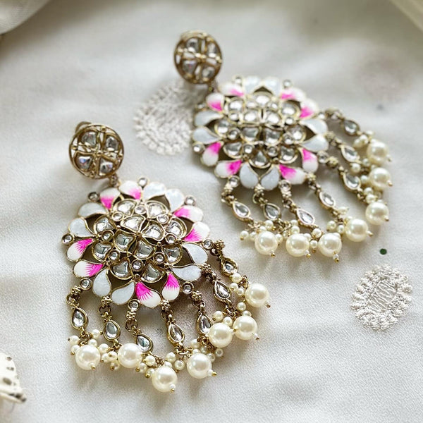 Enamel hand-painted cocktail earrings