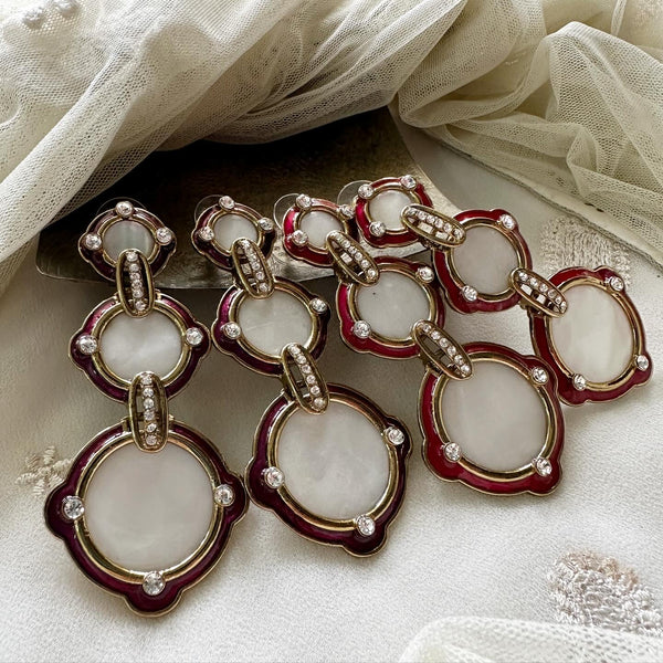 Mother of Pearl circles danglers