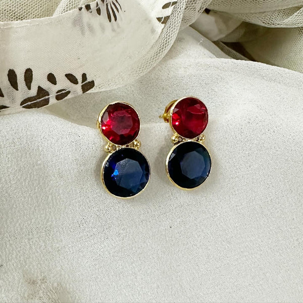 Double Dollops cut stone earrings