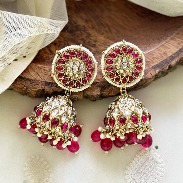 Polki Chakra Pearl laced jumkhas