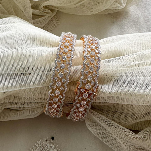 Gold AD close weave bangles - size 2.6 - set of 2