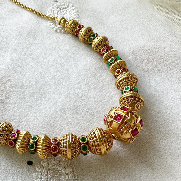 Antique matte Kemp tumble Sphere mala