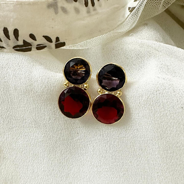 Double Dollops cut stone earrings