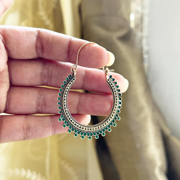 Chaand dots hoop style earrings