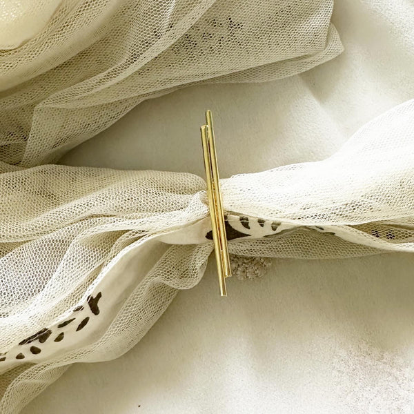 Stripes gold contemp finger ring (size adjustable)