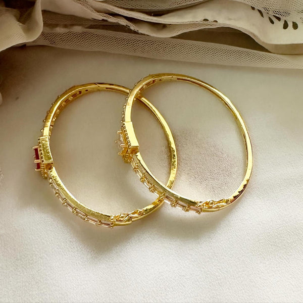 Gold CZ square thins bracelet