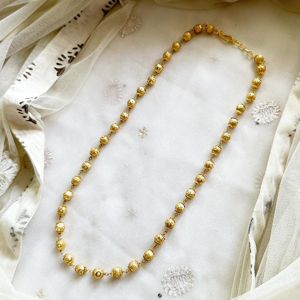 Designer gold sphere mala 20 inch - Adorna