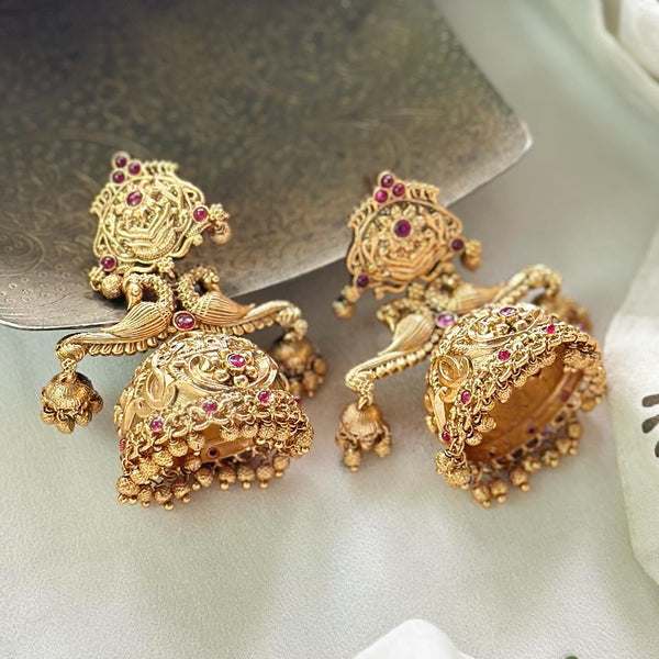 Matte kemp double peacock hinge crafted jumkhas