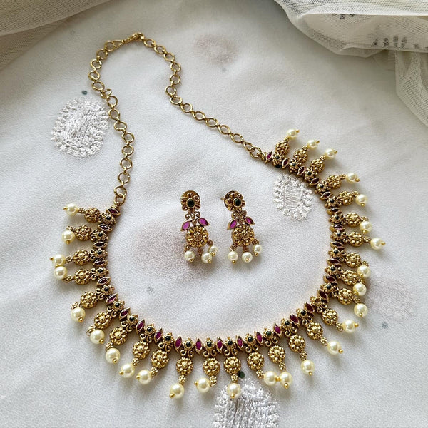 Antique matte Kemp Curved paisley mottu short set