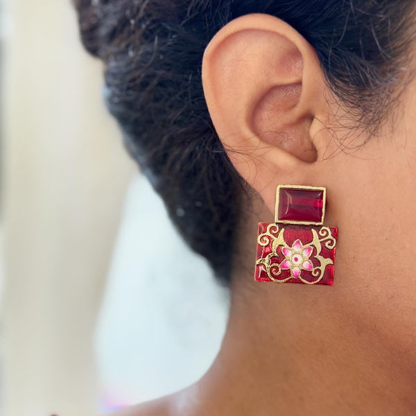 Rectangle Stack Enamel studs