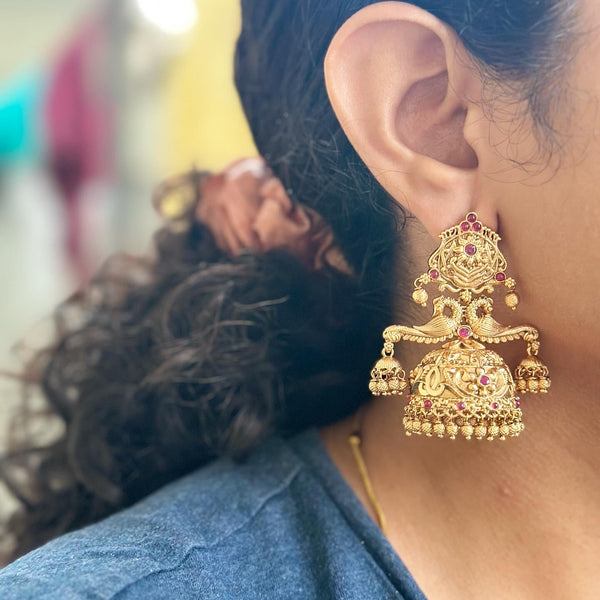 Matte kemp double peacock hinge crafted jumkhas