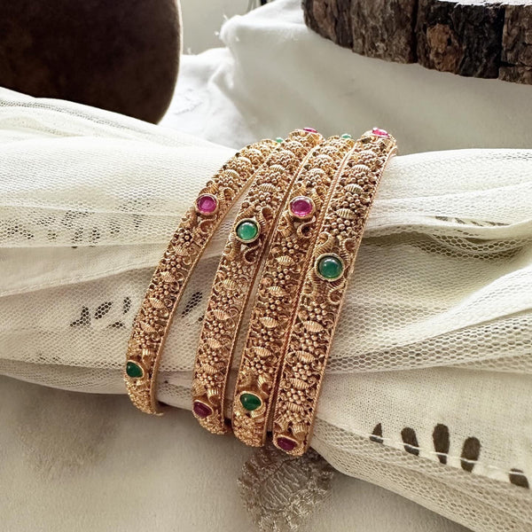 Matte Kemp Paisley bangles - Set of 4
