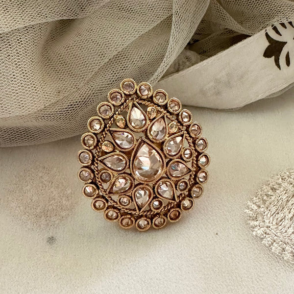 Mehendhi LCT Tear drop finger ring - size adjustable