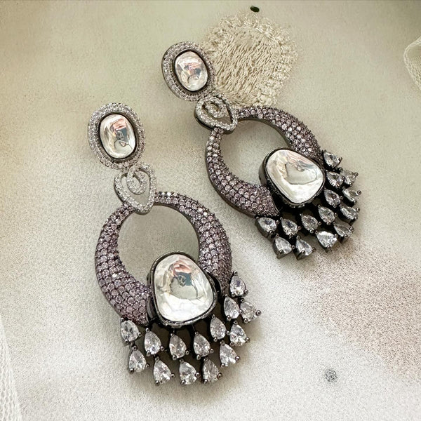 Polki CZ Chaand party earrings