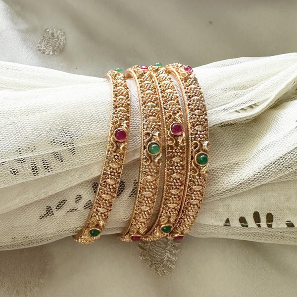 Matte Kemp Paisley bangles - Set of 4