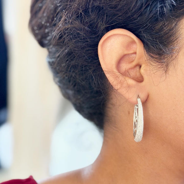 Hola Hoops silver CZ earrings