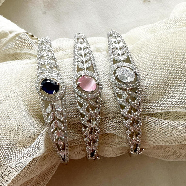 Silver CZ Oval bands bracelet