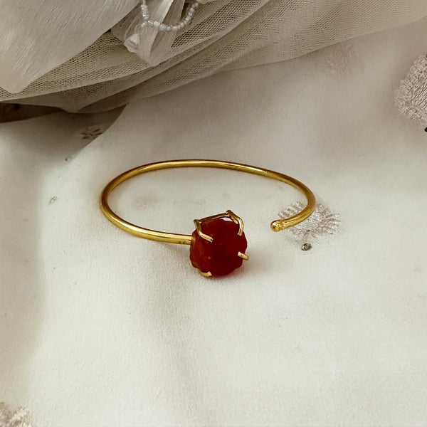 Crown Raw Stone Open bracelet - Adorna