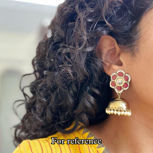 Flower top gold jumkhas - Blue