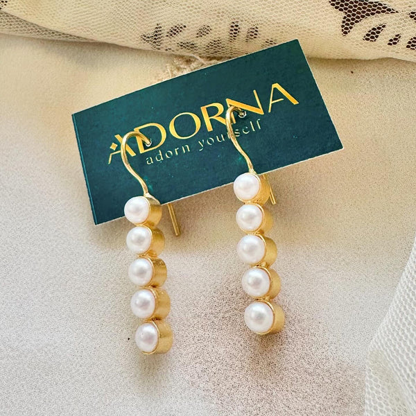 Penta pearl rack earrings