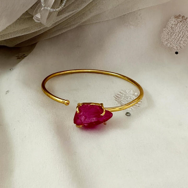 Crown Raw Stone Open bracelet - Adorna