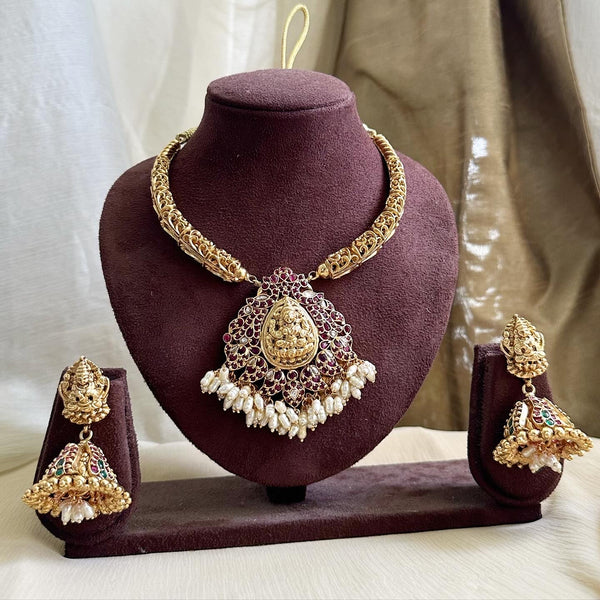 Bridal Lakshmi Kemp peacock designer pipe set - Adorna