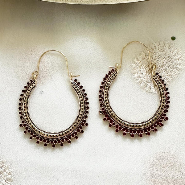 Chaand dots hoop style earrings