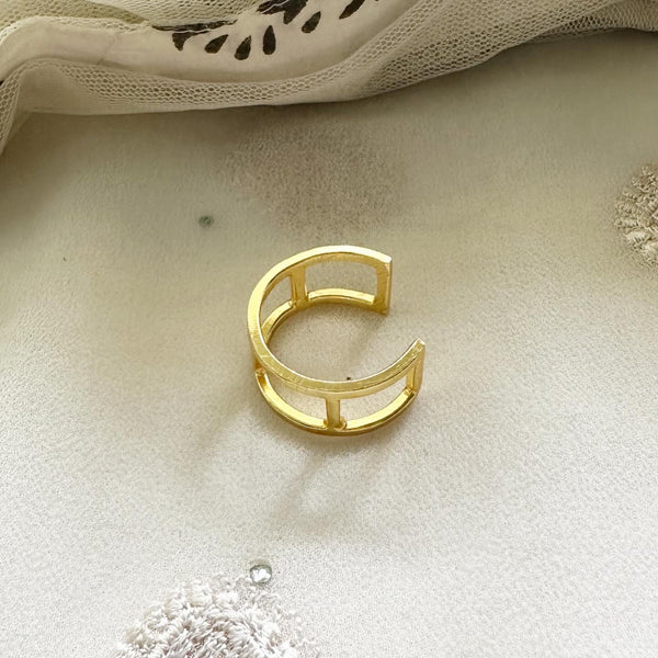 Bridges gold contemp finger ring (size adjustable)