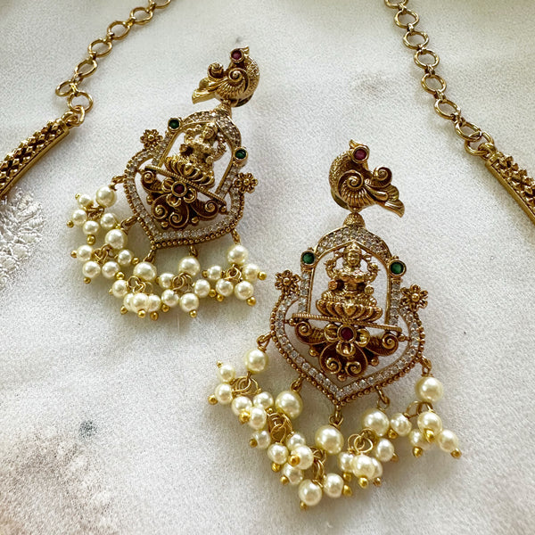 Antique Matte Lakshmi Peacock Designer pipe short set