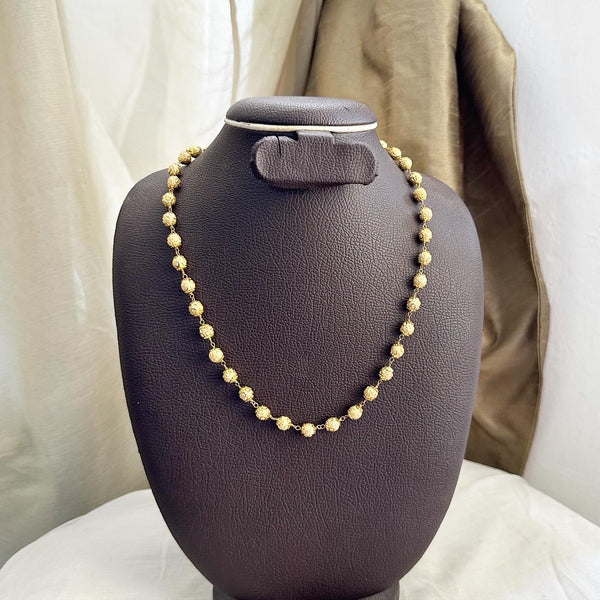 Designer gold sphere mala 20 inch - Adorna