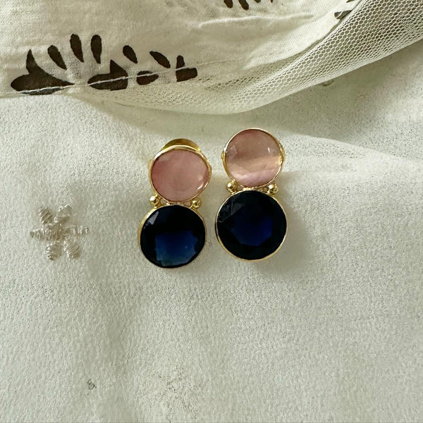 Double Dollops cut stone earrings
