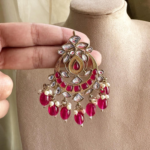 Polki Petal Chandbali earrings