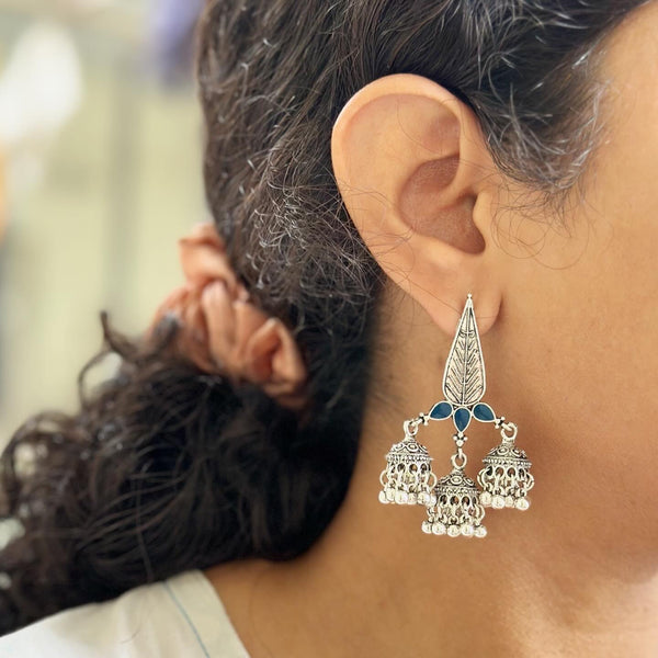 Thilak Silver jumkha earrings