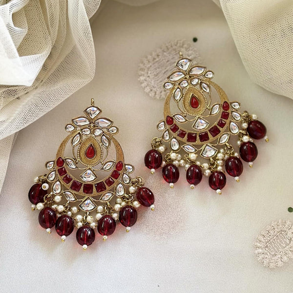 Polki Petal Chandbali earrings