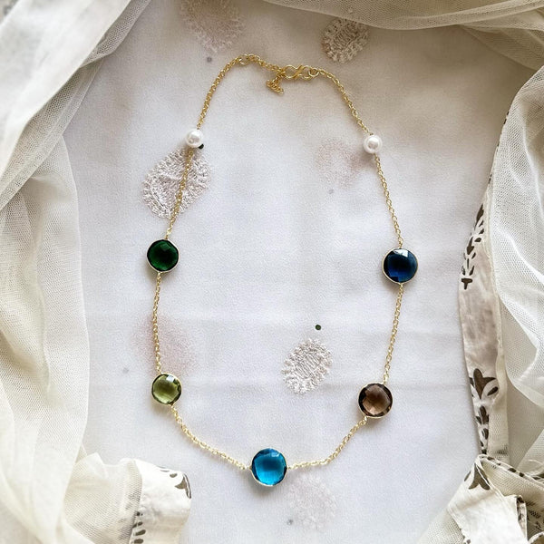 Circles Cut stone Multi-colour necklace