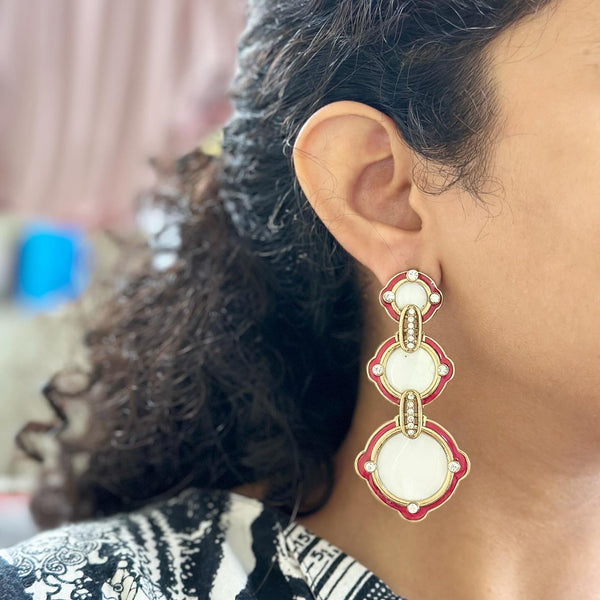Mother of Pearl circles danglers
