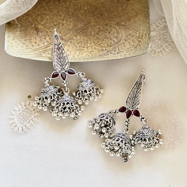 Thilak Silver jumkha earrings