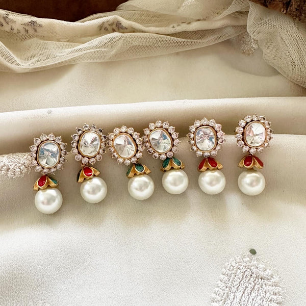 Polki Kundan Jadau umbrella pearl drops