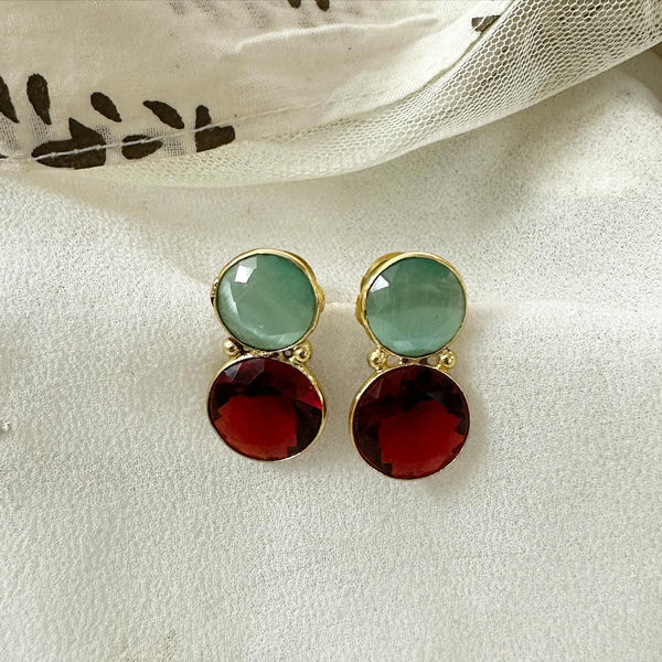 Double Dollops cut stone earrings