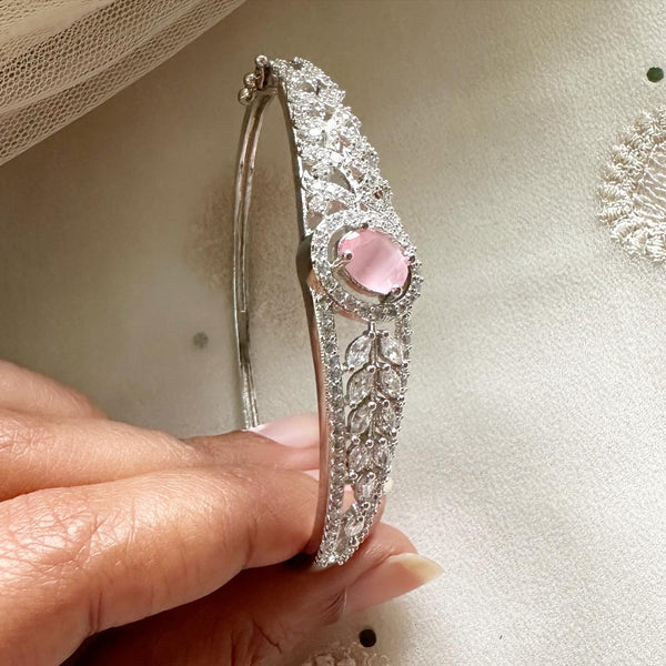 Silver CZ Oval bands bracelet