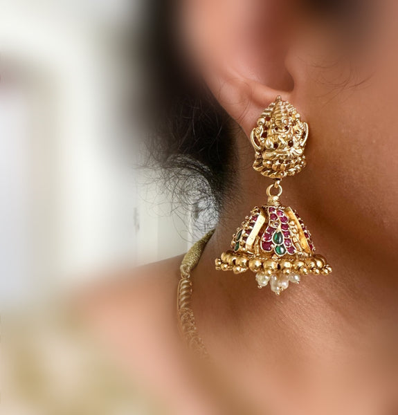 Bridal Lakshmi Kemp peacock designer pipe set - Adorna