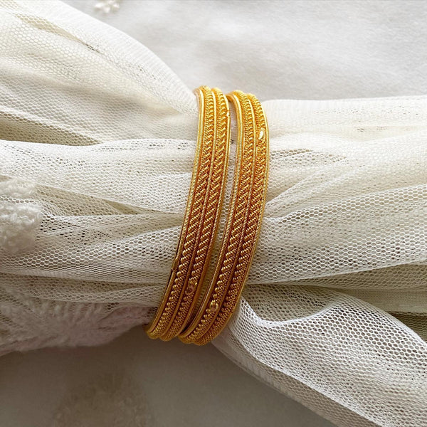 Micro gold Dual rope bangles - set of 2 - Adorna