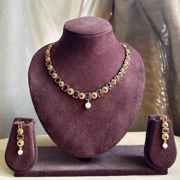 Antique matte Ruby center Ruby Marigold short set
