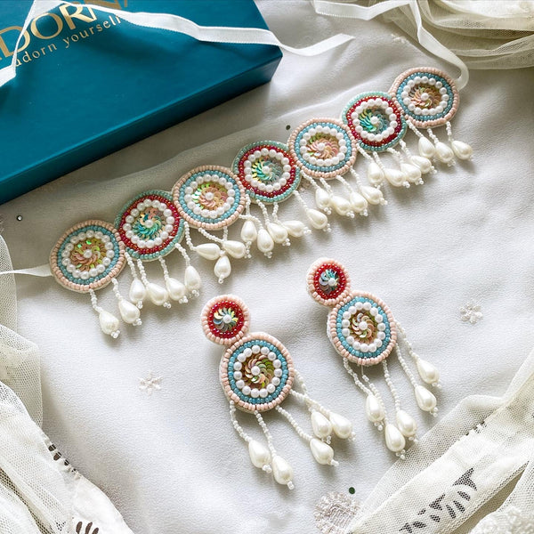 Fabric circles Choker set - Adorna