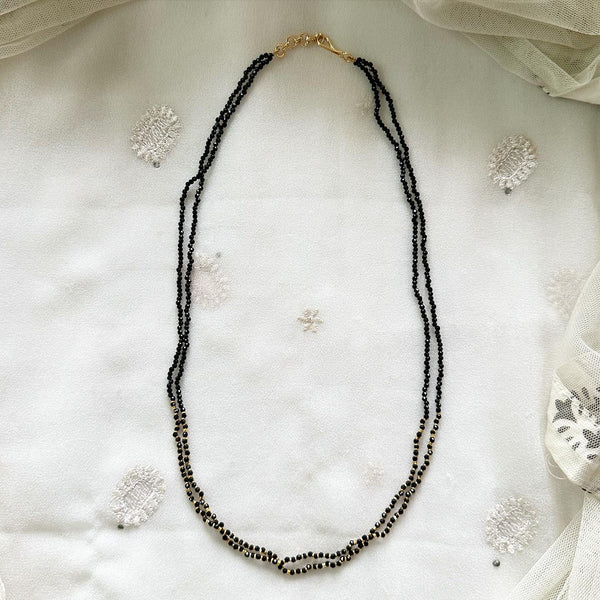 2-line Black crystal mala - 20inch