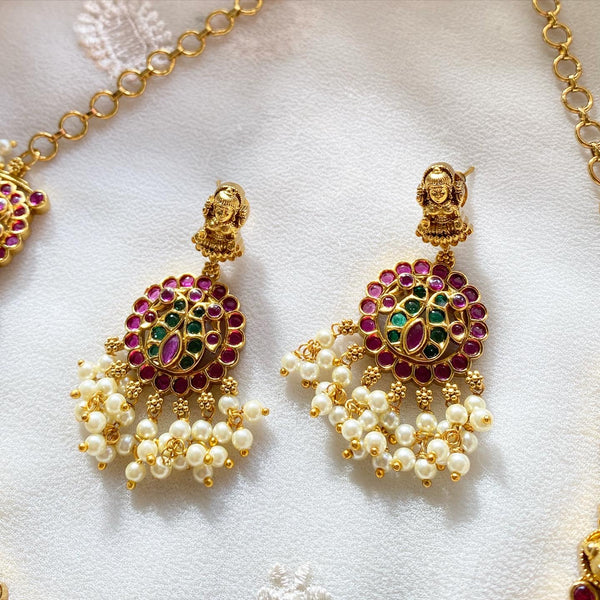 Antique matte kemp kemp gutta Lakshmi blocks short set - Adorna